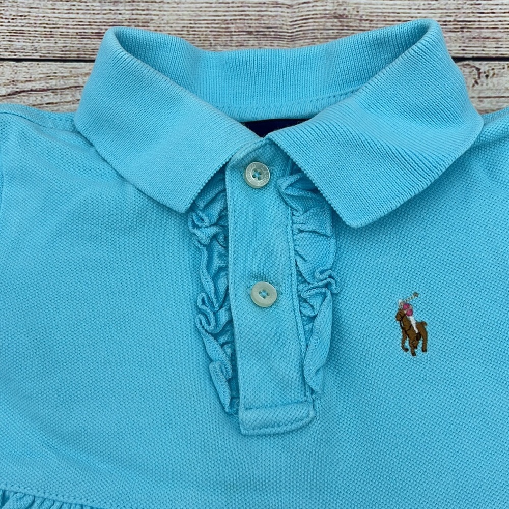 Ralph Lauren Blue Ruffled Polo Dress with Bloomers Sz 18 M - Picture 2 of 7